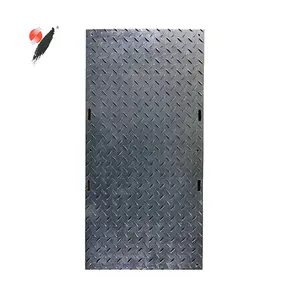 Colored lightweight extremely cost effective HDPE polyethylene ground protection mats