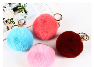 Phụ Nữ Mới Hairball Móc Chìa Khóa Mặt Dây Chuyền Bóng Pompom Charm Móc Chìa Khóa - Product Image 6
