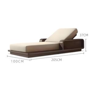 Tumbona moderna de lujo impermeable <span class=keywords><strong>para</strong></span> jardín al aire libre tumbona de madera de teca maciza <span class=keywords><strong>para</strong></span> patio piscina - Product Image 6