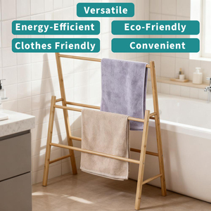 Portasciugamani in Bambù Autoportante Personalizzato con 5 Barre, Design Moderno, Finitura Laccata, Ecologico - Product Image 3