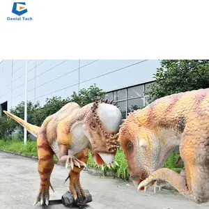 Parque Temático jurásico, dinosaurio de simulación mecánica, animatrónico, tamaño real