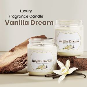 Bougie parfumée à la vanille coulée à la main de qualité supérieure parfum naturel de longue durée décor maison atmosphère lumière cadeau de l'Inde - Product Image 2