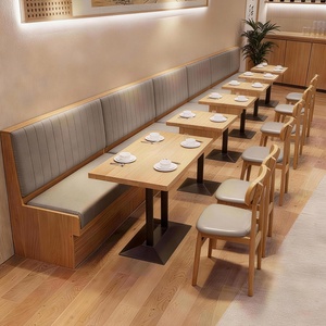 Juego de Mesa de Piedra y Sofás de PU Modernos Personalizados al por Mayor para Restaurante, con Capacidad para 6 Personas, Muebles Comerciales para Centro Comercial, Hotel, Cafetería, Bar - Product Image 1