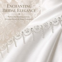 Frange en cristal argenté en forme de papillon |   Applique florale en strass pour robe de mariée, décoration de vêtement, couture