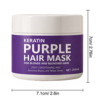 Masque capillaire violet SLUJ Private Label, qualité salon, masque tonifiant à la kératine pour neutraliser les tons jaunes