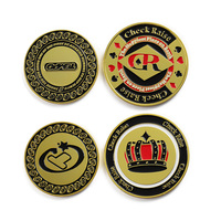Jetons de poker en or personnalisés en gros, pièces de monnaie en alliage de zinc émaillé, pièces de défi pour la promotion de jeux de casino