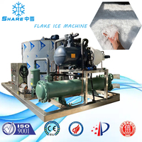 Machine à glace marine 5 T, machine à glace en flocons pour eau de mer et eau salée, 220V, machine industrielle à glace en flocons pour la conservation du poisson