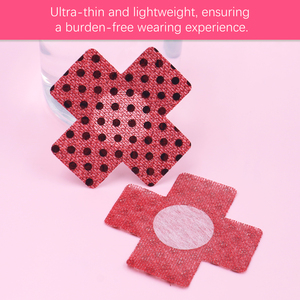 แผ่นปิดจุกนมแบบใช้แล้วทิ้ง ไร้สาย ระบายอากาศได้ดี สวมใส่สบาย ประดับเลื่อม รูปทรงไขว้ ติดแน่น สำหรับงานปาร์ตี้ริมสระน้ำ หรือออกเดท - Product Image 2