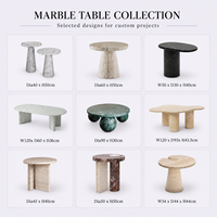 Table d'appoint en marbre véritable WeiVibe, cadre hexagonal sur mesure pour les petits espaces, vente en gros