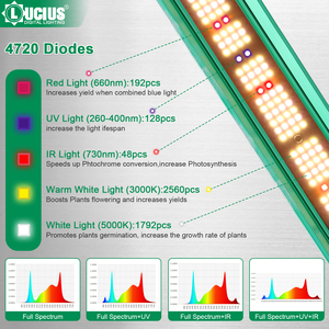 ไฟปลูกต้นไม้แบบ LED สเปกตรัมเต็ม 800W LM301H พร้อม UV IR ควบคุมแยกอิสระ ฟังก์ชั่นตั้งเวลา ปรับได้ สำหรับปลูกพืชในร่ม - Product Image 5