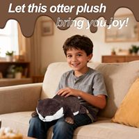 Peluche lestée en polaire courte de 18 pouces, oreiller en forme de loutre, cadeau pour enfants garçons filles de 0 à 24 mois