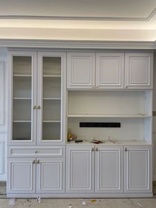 خزائن غرف نوم فاخرة مفتوحة من الخشب الأبيض الفرنسي مع أدراج وخزائن تخزين، تدعم التخصيص حسب طلب المصنع - Product Image 3