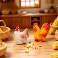 Miniatures de poulets, coqs et poules en résine pour terrariums de mousse, tables de sable rurales et décorations de micro-paysages