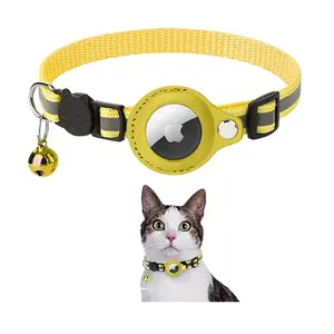 High quality 2024 hot sale Pet collar Apple AirTags PU material made collar for both cat and dog