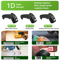 Escáner de Código de Barras Manual para Supermercado BD001, 1D/2D, Bluetooth 2.4G Inalámbrico/Cableado, Interfaz USB, Lector de Códigos QR, en Existencia
