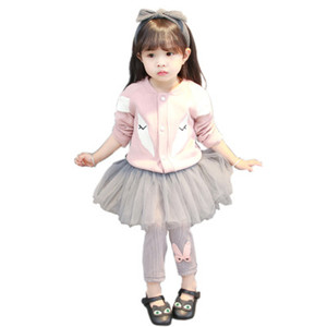 Ensemble de vêtements pour enfants, jupe pour petites filles, t-shirt en coton et leggings, achat en ligne à Hong Kong - Product Image 1