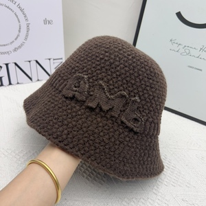 หมวกบักเก็ตถักไหมพรม สีขาวนวล ดำ กากี น้ำตาล เทา อุ่นสบาย ใส่ได้ทั้งชายหญิง หมวกชาวประมงสำหรับฤดูหนาว - Product Image 3
