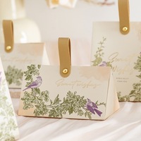 Boîte cadeau en carton de style européen avec impression florale, ruban, boîte à bonbons et chocolats