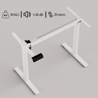 PRORIALS Cadre de bureau électrique réglable en hauteur moderne en acier inoxydable à moteur unique avec pieds ovales, montage facile