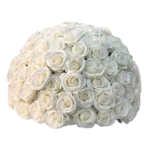 Boules de fleurs artificielles en soie personnalisées pour centres de table décoratifs de mariage et événements, boules de fleurs blanches et rouges en gros - Product Image 6