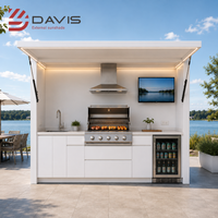 Cuisine extérieure modulaire en acier inoxydable, fabrication directe d'usine, armoires BBQ, îlot, évier, comptoir de rangement, service de conception personnalisée