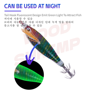 SquidDuke TOTO luminoso <span class=keywords><strong>EGI</strong></span> calamar jig señuelo madera Camarón sepia pulpo resplandor calamar señuelo de pesca - Product Image 4