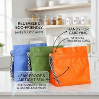 Pochette d'emballage pour café à fond plat, étanche à l'humidité, en aluminium, avec fermeture éclair, valve de dégazage et cordon de transport pour stockage alimentaire