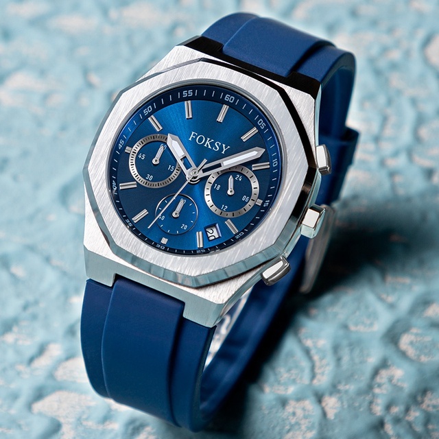 Custom Brand New Fashion Classic Luxury Wrist Blue Colour Dial Watch for Men