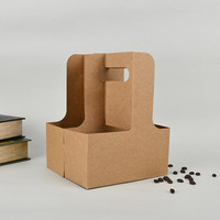 Boîte à gobelets portable en carton ondulé, emballage en papier kraft, impression offset personnalisable, boîte cadeau à emporter