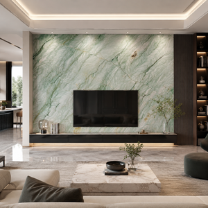 Dalle de marbre vert polie, panneau de pierre naturelle, feuille de marbre naturel pour la décoration intérieure - Product Image 5