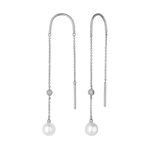 เครื่องประดับทอง14K เครื่องประดับขายส่งแบบยาวสำหรับผู้หญิงดีไซน์ต่างหูจี้มุก CZ - Product Image 3