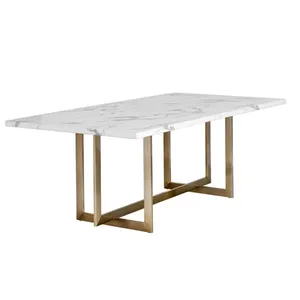 Высококачественный обеденный стол из мрамора на 12 мест с 6 стульями, обеденный стол из мрамора