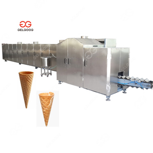 Tự động Flat Miệng Ice Cream Nón Đường Làm Dòng Máy/Gas Cán Nón Đường Thiết Bị Sản Xuất - Product Image 1