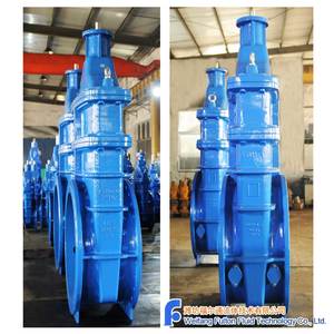 Высококачественный уплотненный клиновой затвор с фланцем ISO, готовый к установке электропривода, DN1000, PN10, сертифицирован F4 GSK - Product Image 2