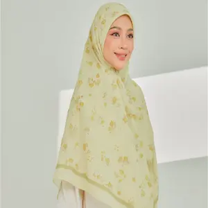 print voile khimar viscose women's kids voile des scarfs muslim palestine hijab set clothing