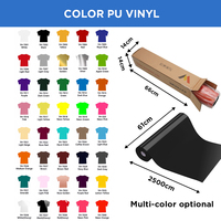 Rouleau de vinyle textile HTV 0,61 m * 25 m, PU brillant, transfert thermique élevé, flex pour la conception de t-shirts, impression, méthode de pelage à froid, vêtements extrêmes