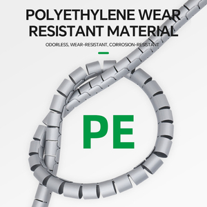 Bande de protection spirale noire flexible LTS de 42 mm de diamètre pour l'organisation et l'isolation des câbles, gaine de câble en <span class=keywords><strong>PE</strong></span> pour réparations de câbles - Product Image 2