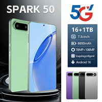 Smartphone Spark 50 5G avec appareil photo 108MP, 16+1 To, caméra frontale 72MP, batterie 8800 mAh, déverrouillage facial pour selfies, jeux, activités de plein air et usage quotidien
