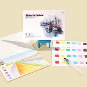 Livre de coloriage créatif DIY pour paysages en aquarelle et <span class=keywords><strong>gouache</strong></span>, kit de peinture tout-en-un avec pigments d'aquarelle intégrés, échantillon gratuit - Product Image 1