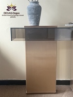Table console rectangulaire en verre de style italien moderne, minimaliste et luxueuse, avec rangement ouvert, pour entrée, salon, meubles de maison