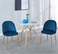 Table de salle à manger nordique en gros, table de salle à manger moderne en bois, table ronde blanche en MDF pour café et cuisine, pour 4 chaises