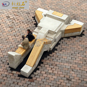 New Magic Stone Outdoor GRC Bench Irregular Shape Modern Design For City <b>Squares</b> Custom Size - Product Image 1