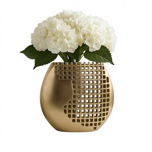 Elegante Florero de Metal Hecho a Mano para Flores Artificiales, Moderno, Ecológico, Resistente al Óxido, Accesorio de Decoración para Interiores - Product Image 1