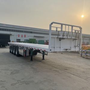 Promotion : Semi-<span class=keywords><strong>remorque</strong></span> plateau 3/4 essieux 60 tonnes en alliage d'aluminium avec suspension pneumatique pour conteneurs et marchandises, pour camions - Product Image 3