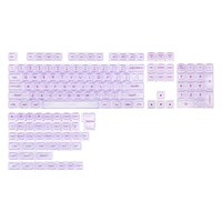 New Products KiiBOOM Transparent PC Keycaps 146 Keys Transparent PC Keycaps Set Double Shot Pbt Custom Print Keycaps