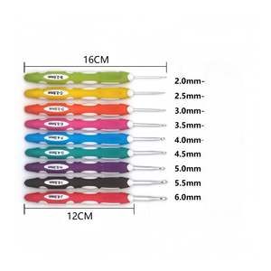 Ensemble de crochet, poignée antidérapante en silicone, plusieurs couleurs, mini aiguilles en plastique, broderie à tricoter, cadeau de bricolage - Product Image 4