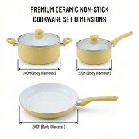 Ensemble de casseroles, poêles et marmites E-Top, ensemble de casseroles bon marché, revêtement en céramique aluminium antiadhésif, batterie de cuisine Ollas Marmite