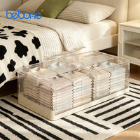 Conteneurs de rangement en plastique empilables sous le lit avec roulettes pour l'organisation de la chambre