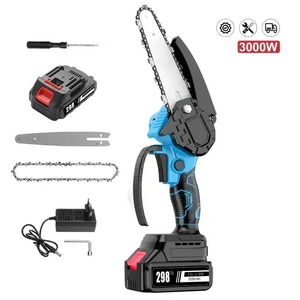 Mini tronçonneuse électrique rechargeable de 6 pouces, scie à bois portative industrielle et domestique pour l'élagage et l'abattage en jardin - Product Image 2