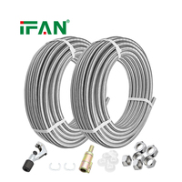 Tuyau ondulé en acier inoxydable IFAN, vente directe usine, 1/2" 3/4" 1", pour eau et gaz, connecteur flexible de plomberie 20-200MM